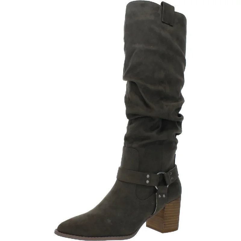 TAMLIN Womens Pointed toe Block heel Knee-High Boots