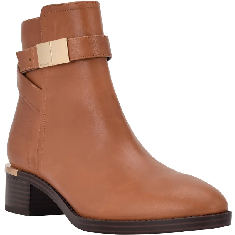 Dwayne Womens Leather Ankle Booties