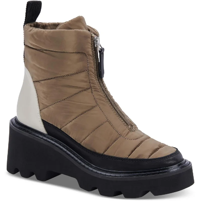 Helki Womens Quilted Platform Wedge Boots