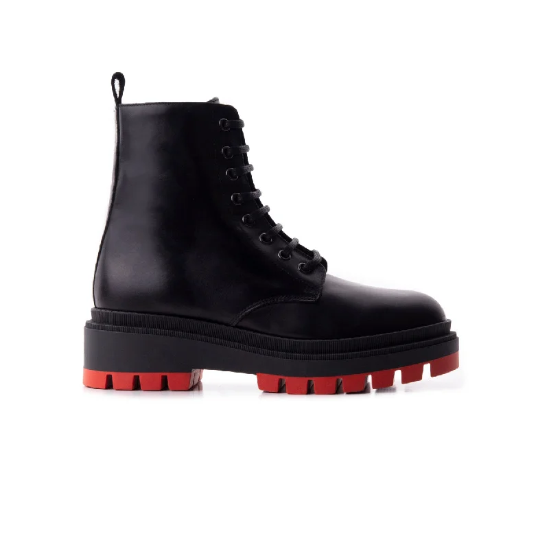 Ciudad Black Leather/Red Sole