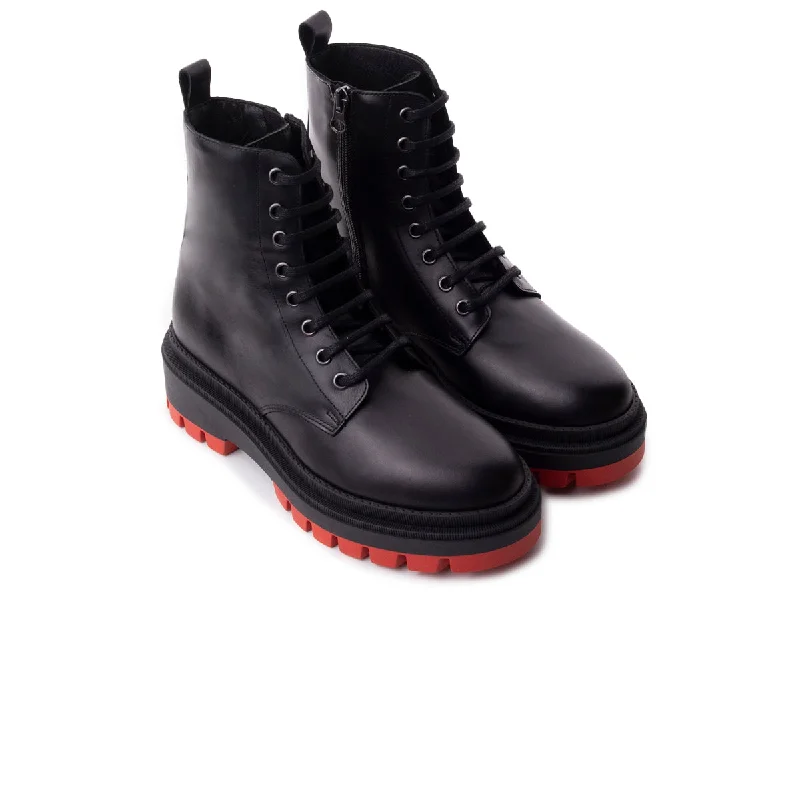 Ciudad Black Leather/Red Sole