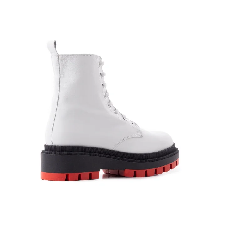 Ciudad White Leather/Red sole