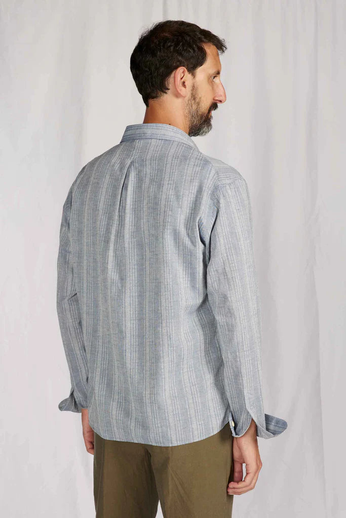 ABCL Light Blue Dobby Stripe Kimi Overshirt Jacket