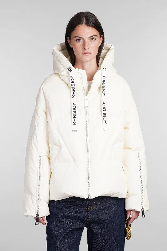 puffer in beige polyester