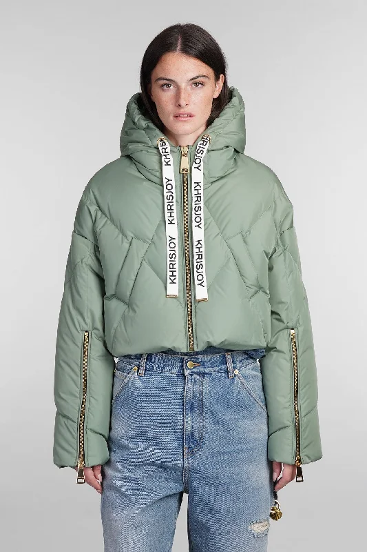 puffer in green polyester