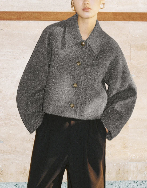 Raglan Sleeve Woolen Jacket