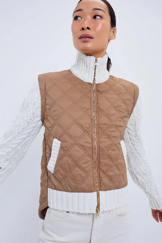 Russet and Ivory Patra Mixed Media Jacket