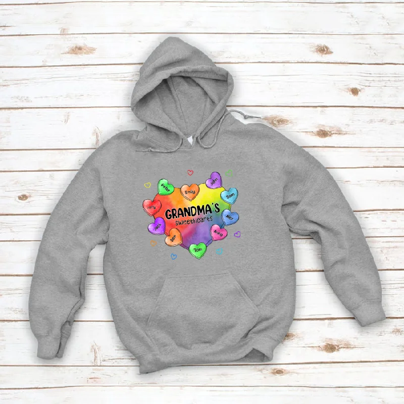 Colorful Sweet Heart Grandma Auntie Mom Hearts Kids Personalized Hoodie