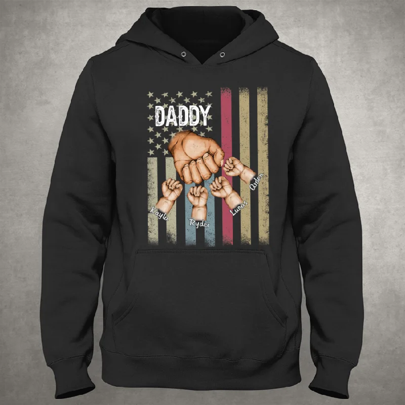 Daddy And Kids Flag Hoodie