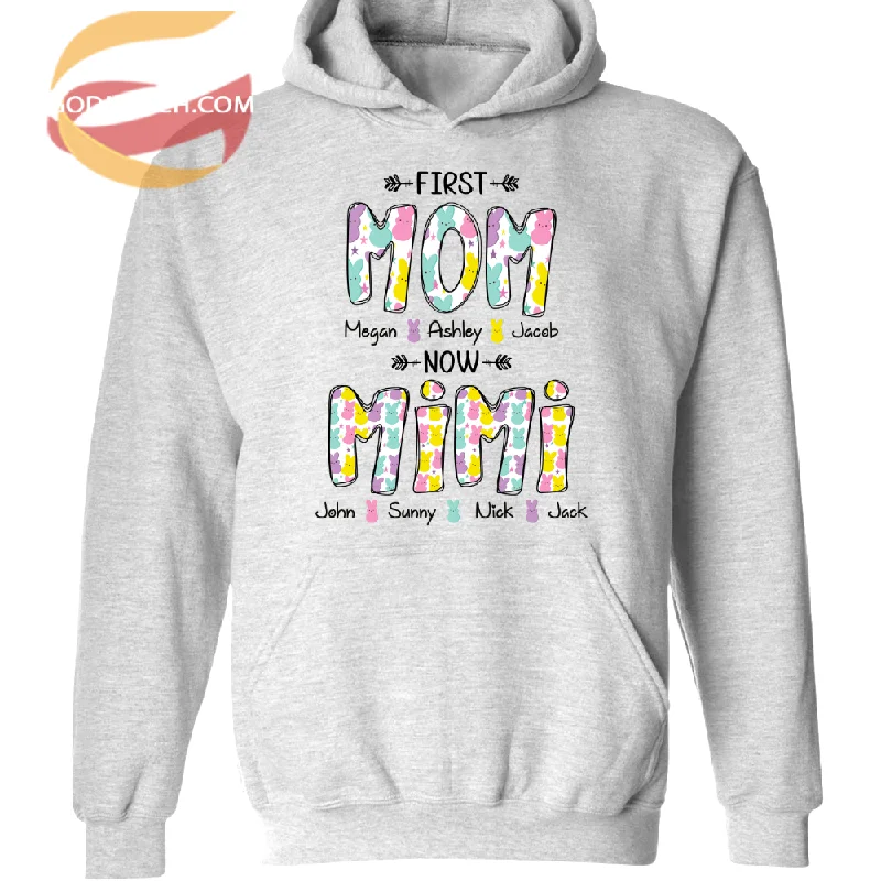 First Mom Now Grandma, Grandkids, Easter Day TH Hoodie