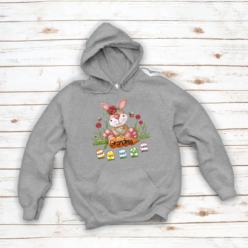 Grandma Bunny Easter Egg Kids Hoodie