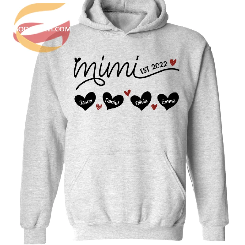 Grandma Est, Grandkids, Heart TH Hoodie