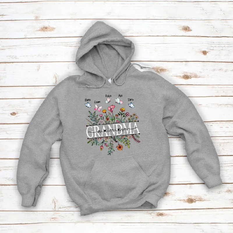 Grandma Flower We Love You Hoodie