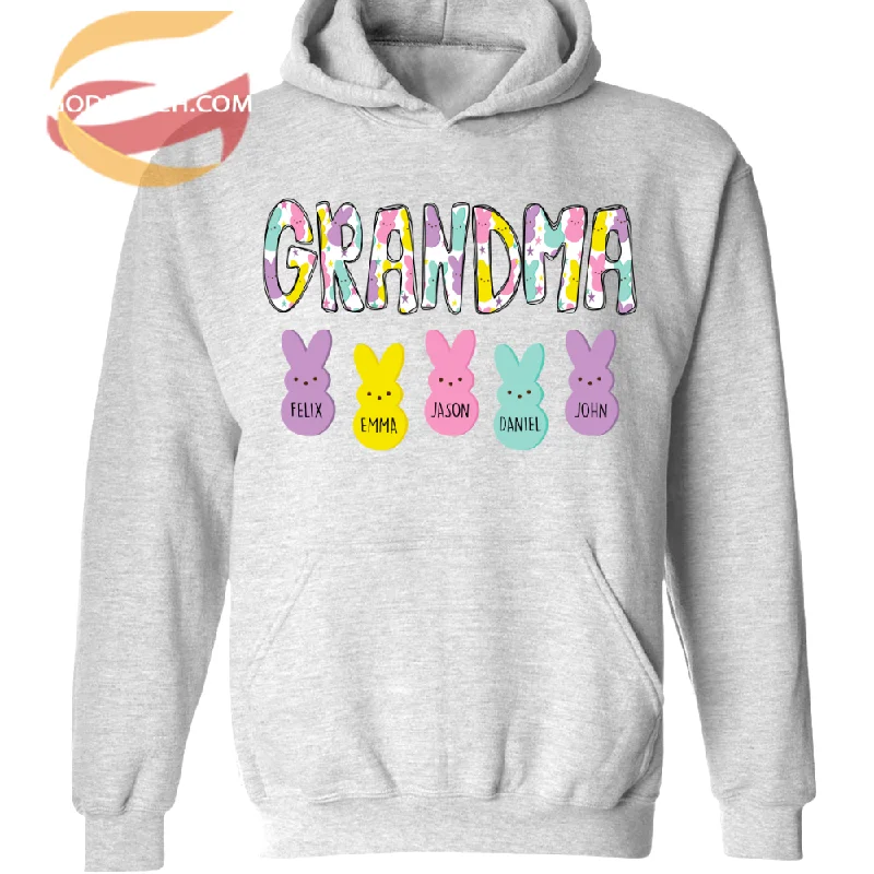 Grandma, Grandkids, Bunny Easter Day TH Hoodie