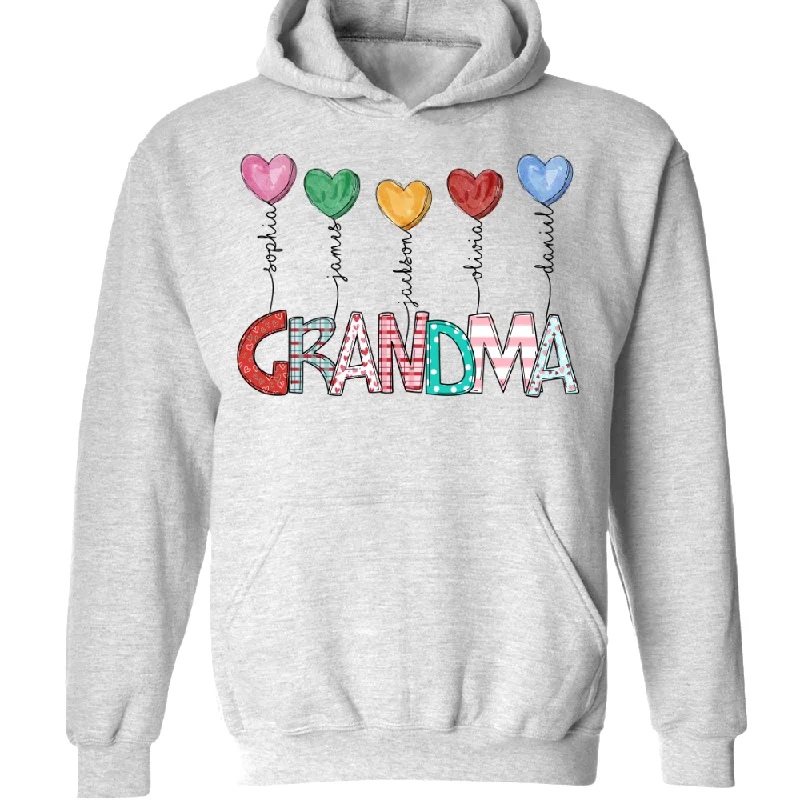 Heart Balloons Grandma Grandkids TH Hoodie