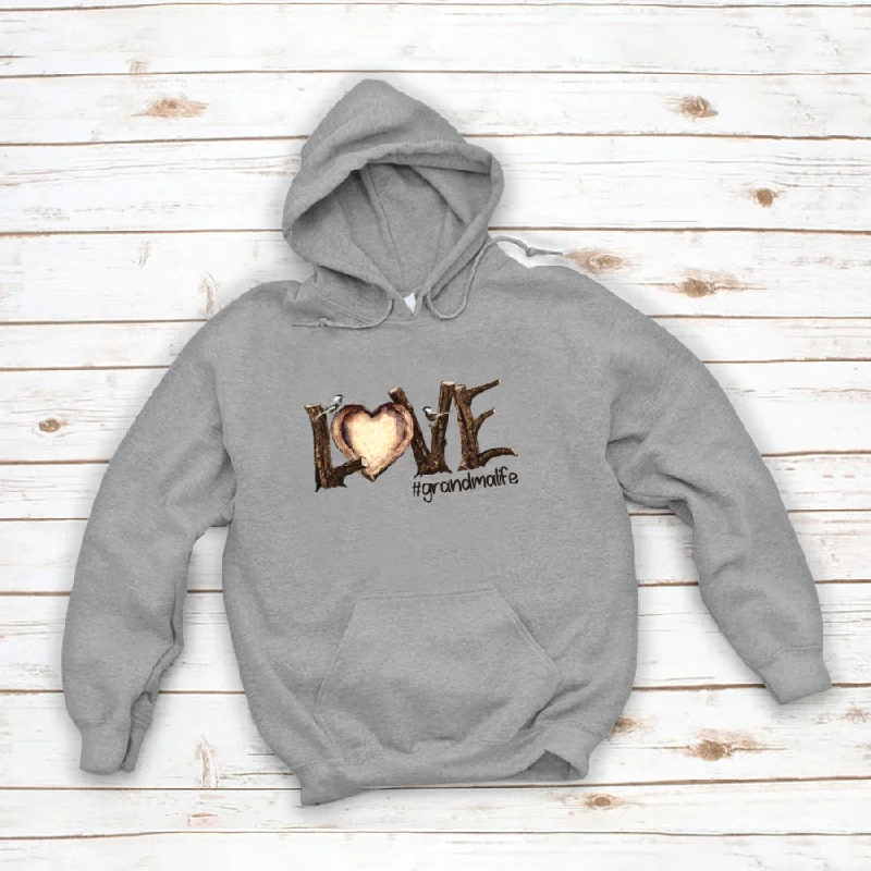 Love Grandma Life Heart Blank Tree Hoodie