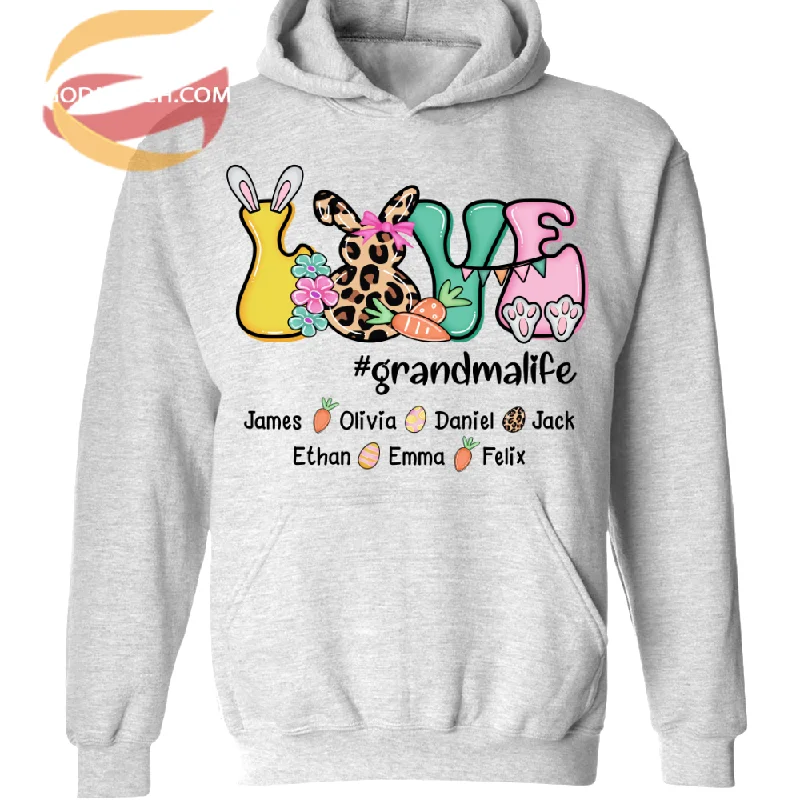 Love Grandmalife With Grandkids Easter TH Hoodie