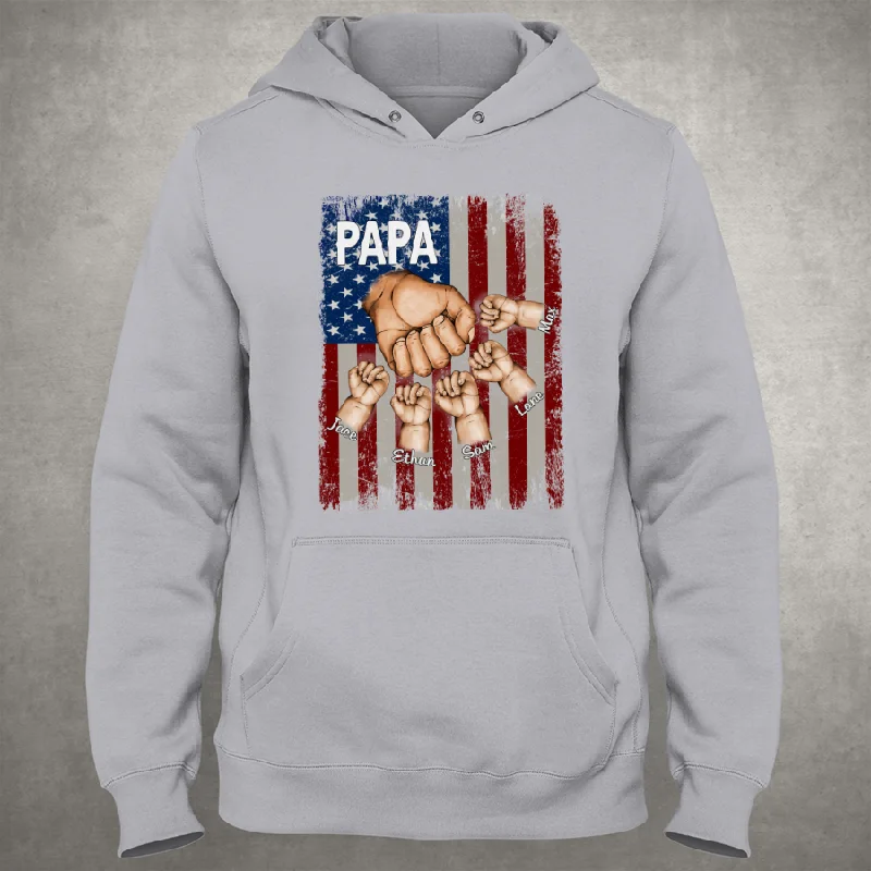 Papa Grandkids Flag Hoodie