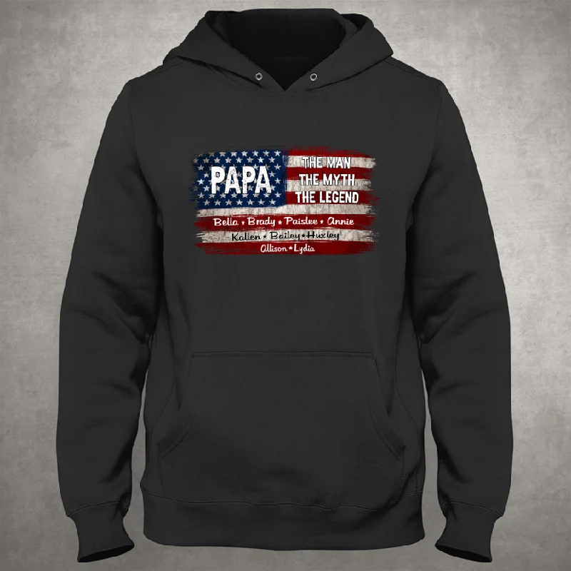 Papa The Man The Myth The Legend Flag Hoodie