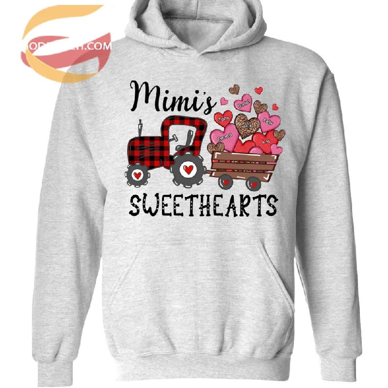 Personalized Mimi Sweethearts With Grandkids Heart Truck TH Hoodie