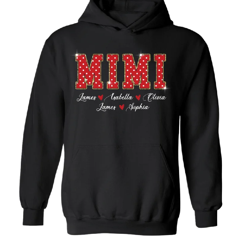 Polka Dot mimi with grandkids valentine Hoodie