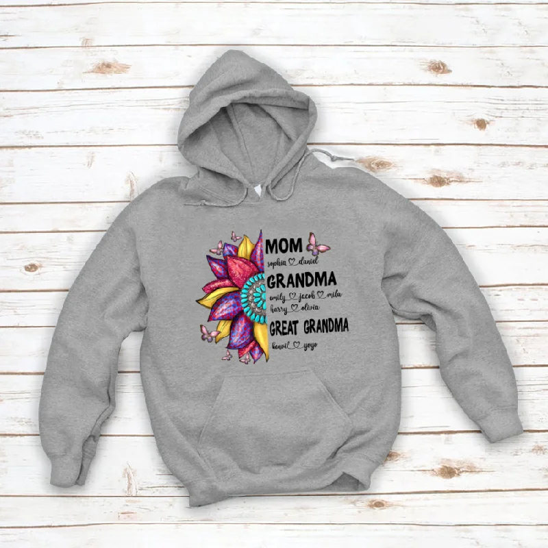 Sunflower Gemstone Mom Grandma Great Grandma And Kids CTH01 Hoodie