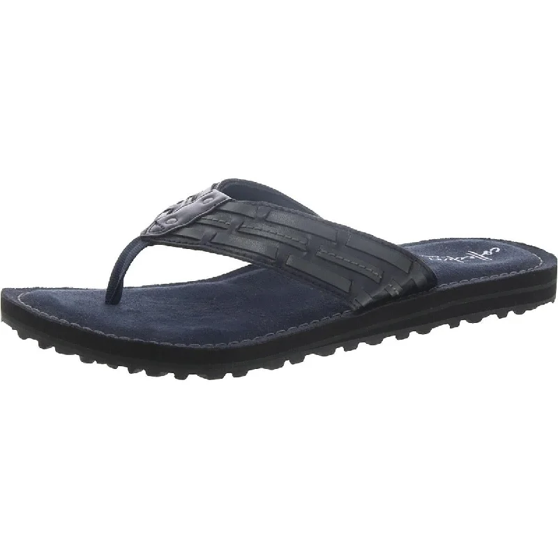 Clarks Womens Fenner Shore Faux Leather Thong Flip-Flops