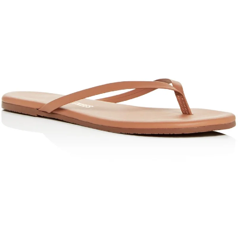 Tkees Womens Foundations Faux Leather Thong Flip-Flops