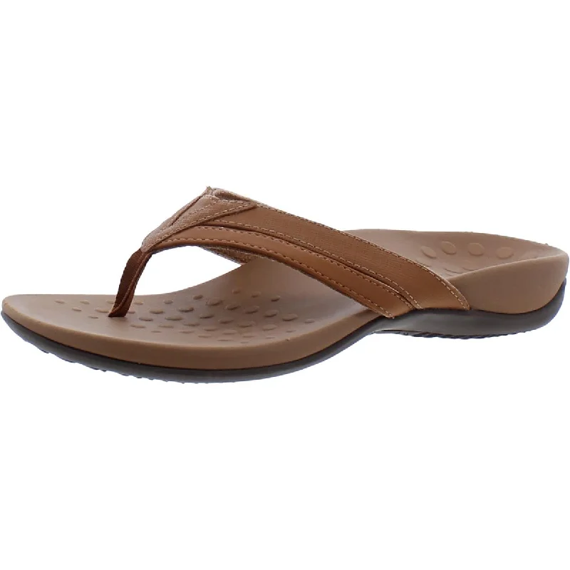 Vionic Womens Yoko Faux Leather Thong Flip-Flops