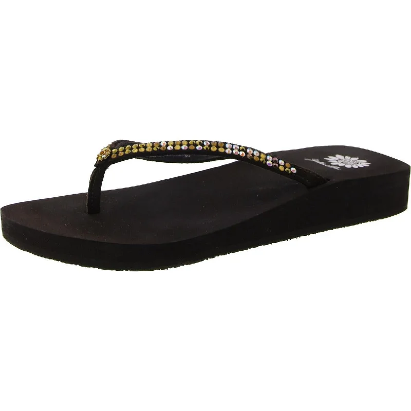 Yellow Box Womens Jello Rhinestone Flip-Flops Thong Sandals