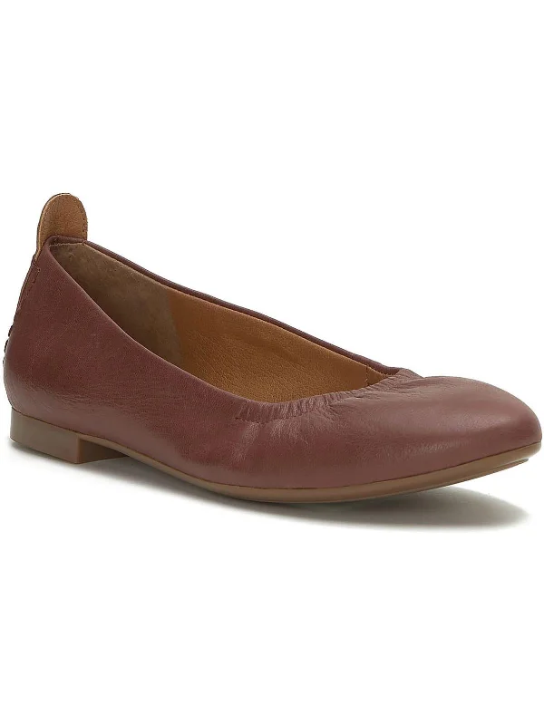 Caliz Womens Leather Slip On Ballet Flats