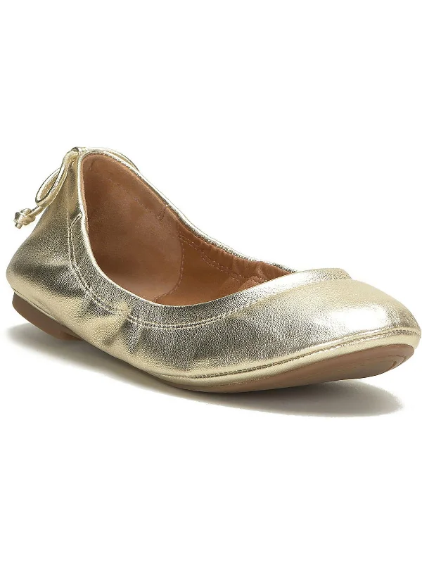 Emmolise Womens Leather Slip On Ballet Flats