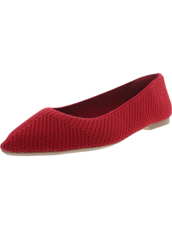 Poppy Womens Woven Pointed Toe Ballet Flats