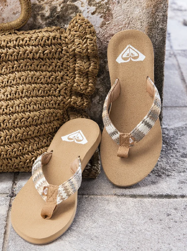 Porto Raffia Flip-Flops - Fall Leaf Multi