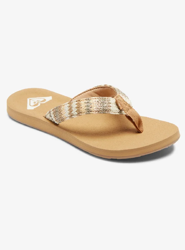 Porto Raffia Flip-Flops - Fall Leaf Multi