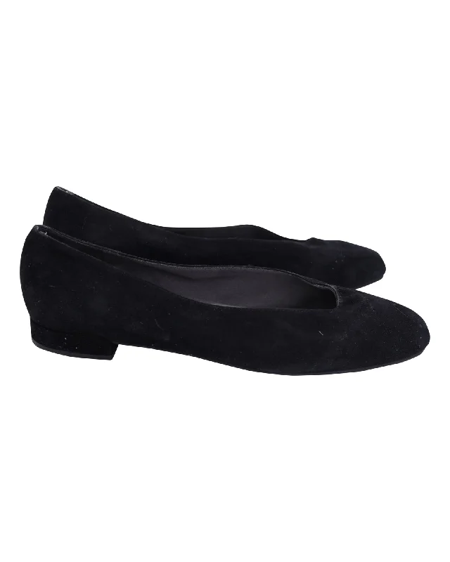 Stuart Weitzman Ballet Flats in Black Suede