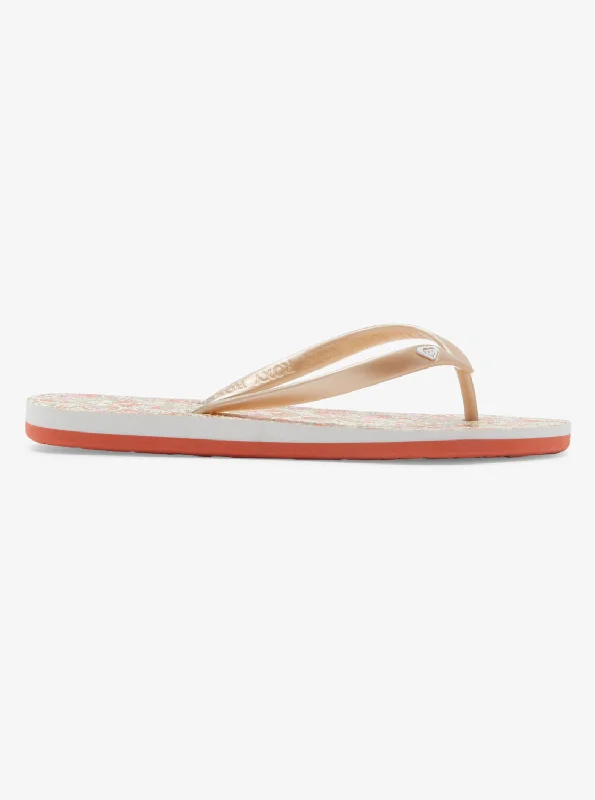 Tahiti Flip-Flops - White/Red Orange