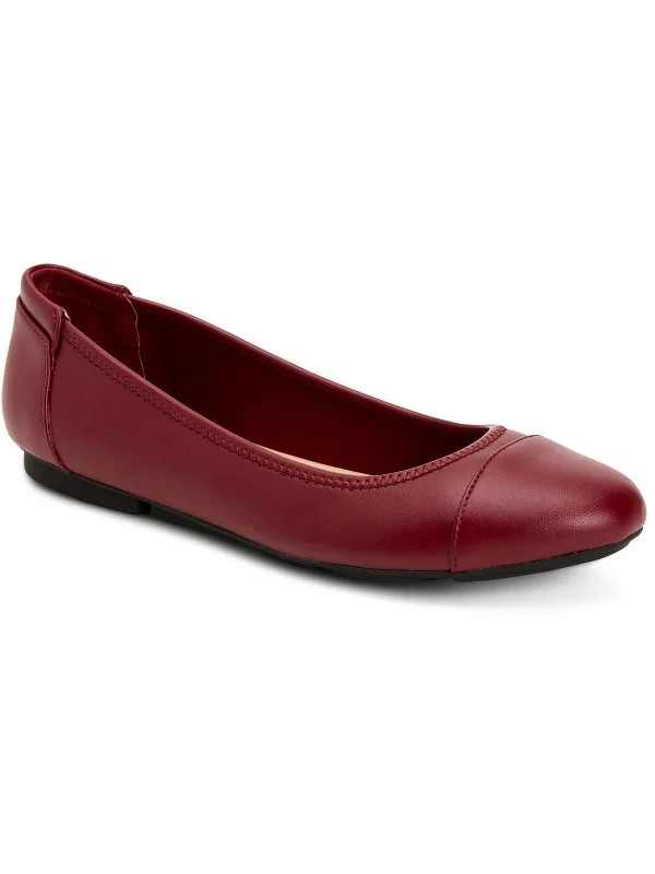 Tavii 2 Womens Faux Leather Slip on Ballet Flats