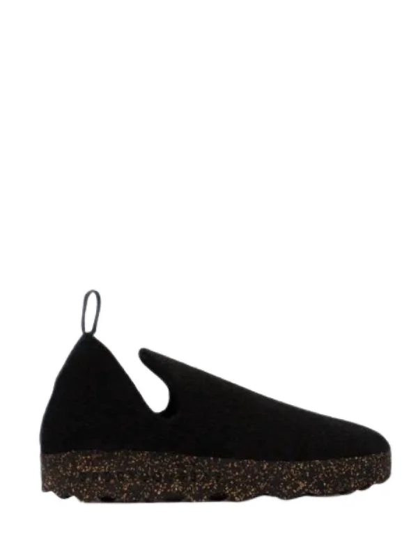 Unisex City Slip-On Shoe In Black Tweed