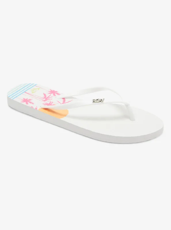 Viva Stamp Flip-Flops - White Hacienda