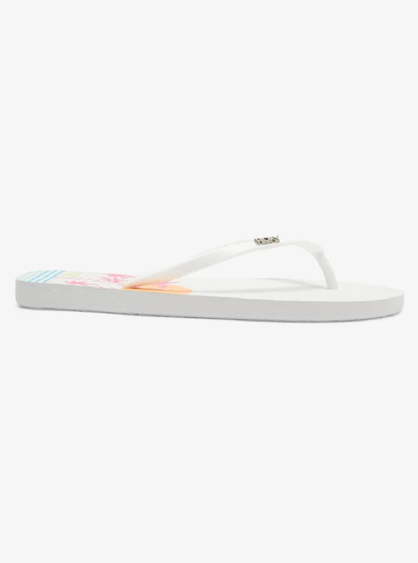 Viva Stamp Flip-Flops - White Hacienda