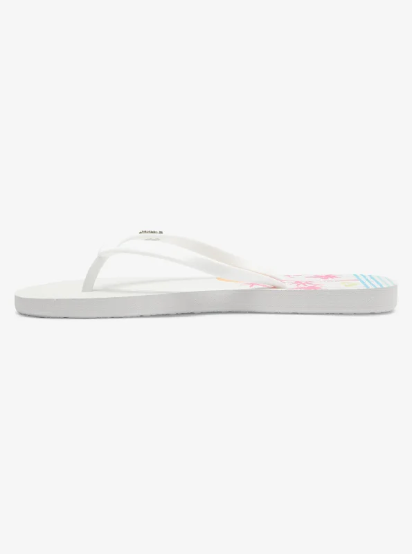 Viva Stamp Flip-Flops - White Hacienda