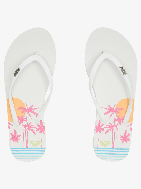 Viva Stamp Flip-Flops - White Hacienda