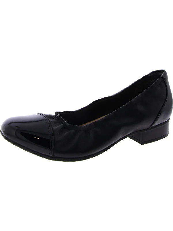 Womens Faux Leather Slip On Ballet Flats